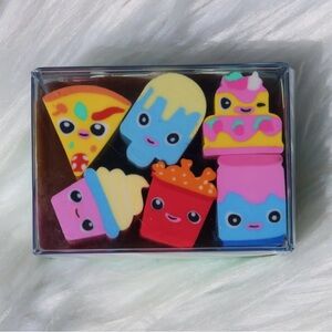 Chunky Kawaii Food Eraser Set Cute Sliceable School Erasers for Kids & Students